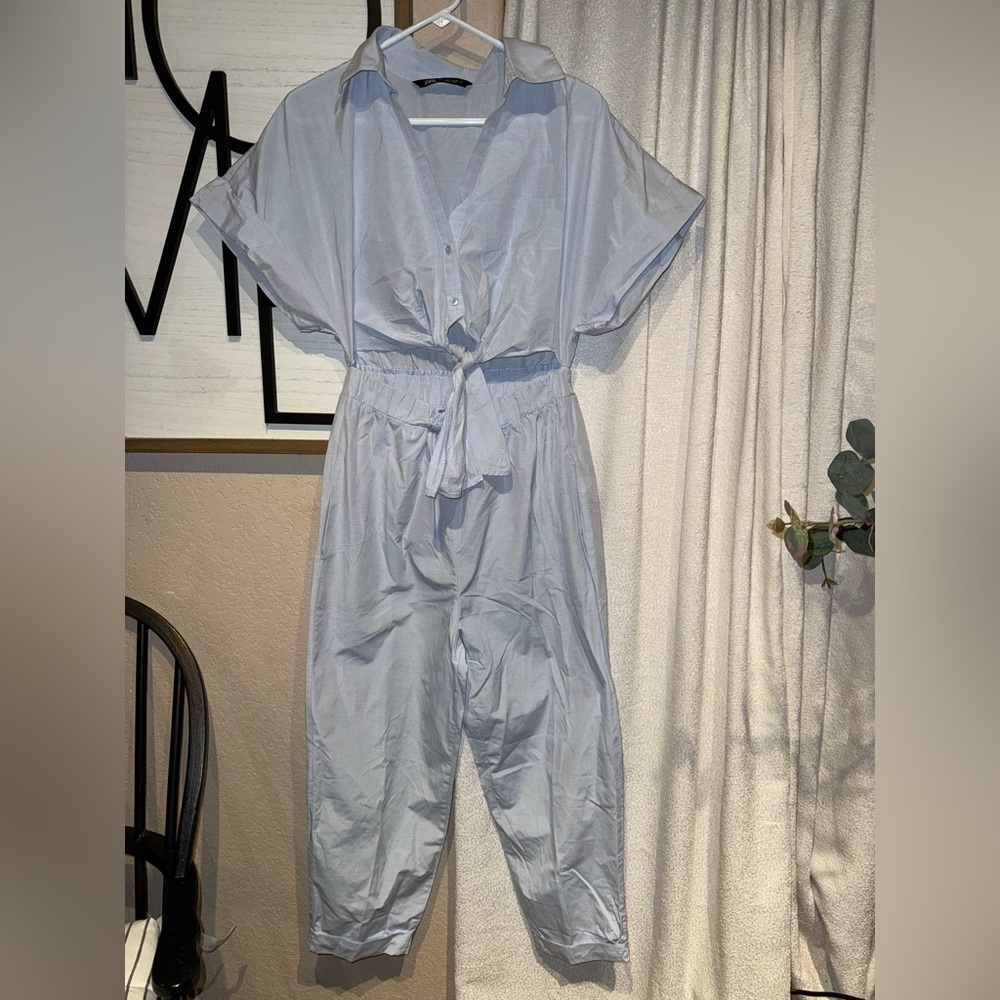 Zara Poplin Cut Out Jumpsuit like New Small